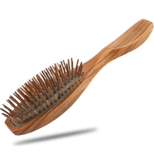 Sandalwood Hair Brush Wooden Natural Handmade Detangling Massage Hair Comb with Gift Box