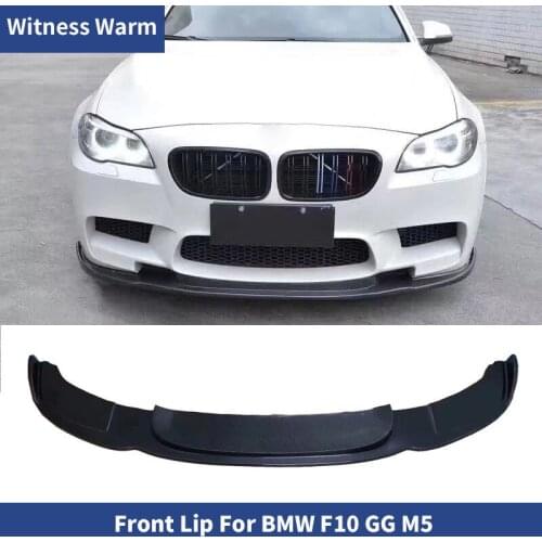 For F10 GG M5 bumper Unpainted FRP Carbon Fiber Front Lip Bumper spoiler Splitter For BMW 5 Series F10 520 523 525 2010-2016