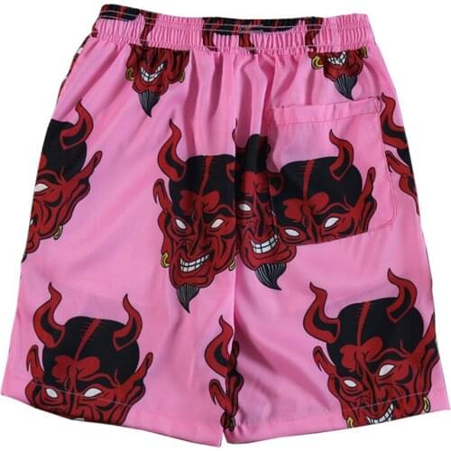 Devil Full Printed Full Printed Shorts Men Women Unisex Streetwear Hawaiian Elastic Waist Summer Beach Harajuku Shorts