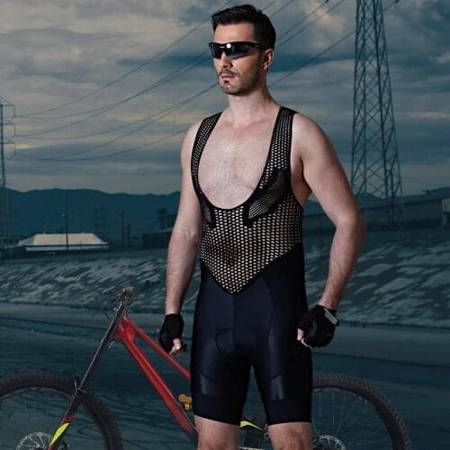 Santic Men Cycling Padded Bib Shorts Pro Fit Summer 4D Cushion Pad Breathable Cycling Clothings Asian size M7C05094