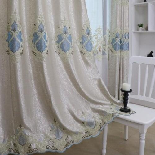 Slow Soul Crown Grey Beige Embroidered Luxury Curtains 3d Curtain European Europe For Living Room Bedroom Kitchen Sheer Drapes