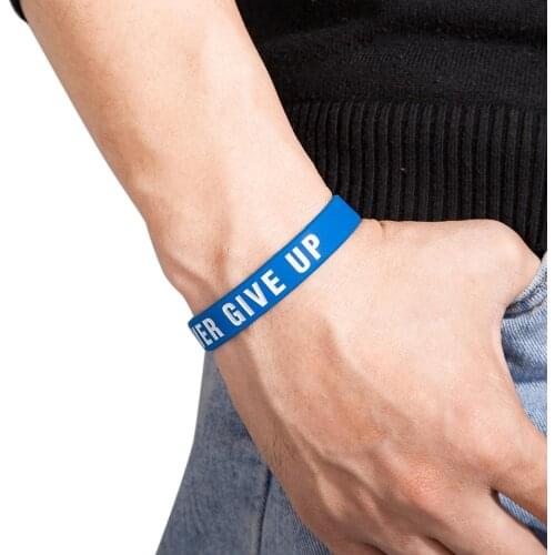 Trendy Minimalist Style Silicone Bracelet For Men Women Never Give Up No Pain No Gain Personality Sports Recognition Wristband