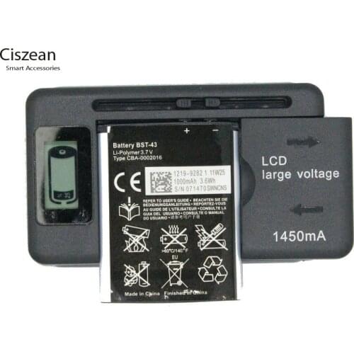 Ciszean 1000mAh BST-43 / BST43 Replacement Battery + LCD Charger For WT13I U100 U100i X2a J10 J20 J108 J108i S001 CK13I T715