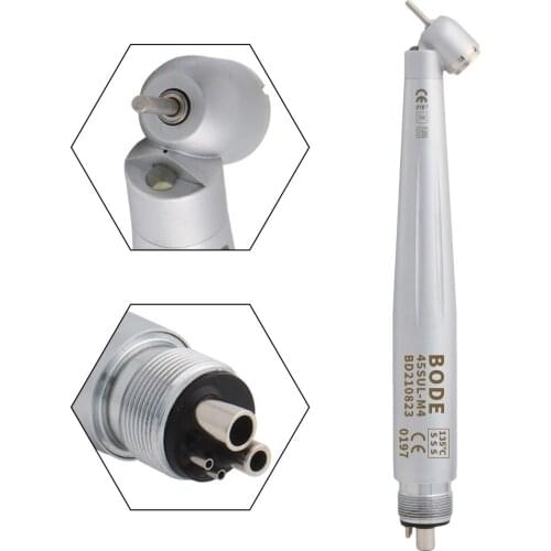 Dental LED 45 Degreee High Speed Handpiece Self-powered BODE Air Turbine E-generator Borden 2 Hole B2 Midwest 4 Hole M4