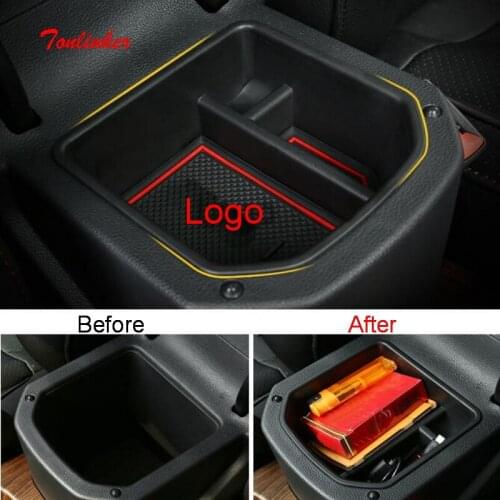 Tonlinker Interior Armrest Stowing Tidying Cover sticker for Volkswagen T-ROC 2018-19 Car styling 1PCS ABS Plastic Cover sticker