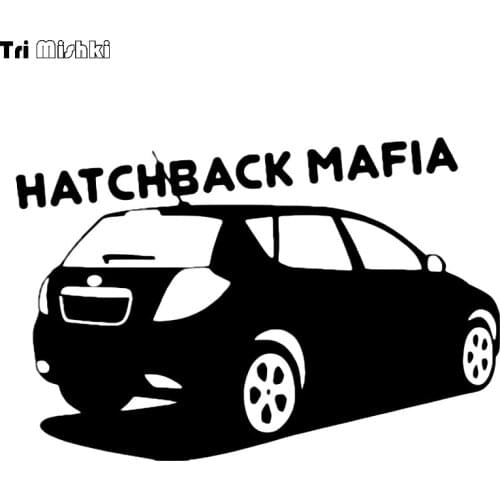 Tri Mishki 13.4*20cm hatchback mafia funny car sticker Vinyl Decals Motorcycle Accessories sticker reflective HZX016