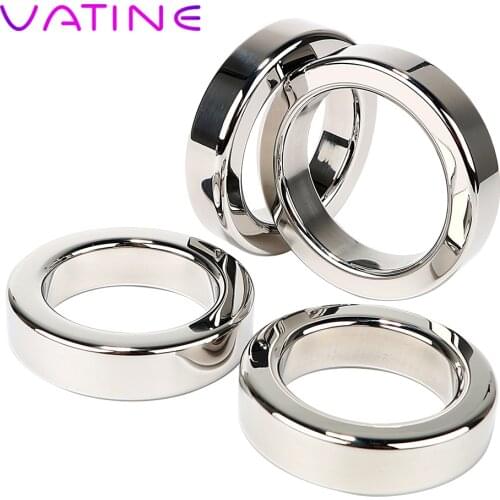 VATINE Penis Ring Male Chastity Device Stainless Steel Metal Cock Ring Sex Toys for Men Delay Ejaculation Adult Products