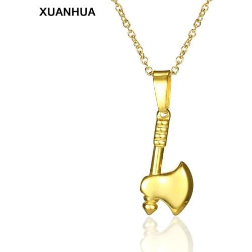 XUANHUA stainless steel jewelry neckless ax neutral decoration on the neck mass effect boho necklace wholesale lots bulk chocker