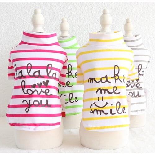 Vestido Cats Vest For Pet Dog Sweater Summer Striped Shirt Disfraz Perro for Small Dogs Dresses Clothes for Pet Pink Blue