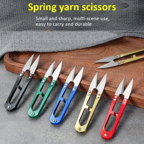 1pcs U Shape Fishing Scissors Mini Fish Scissors Embroidery Application Scissors Fishing Line Cutter Tools Fishing Accessories