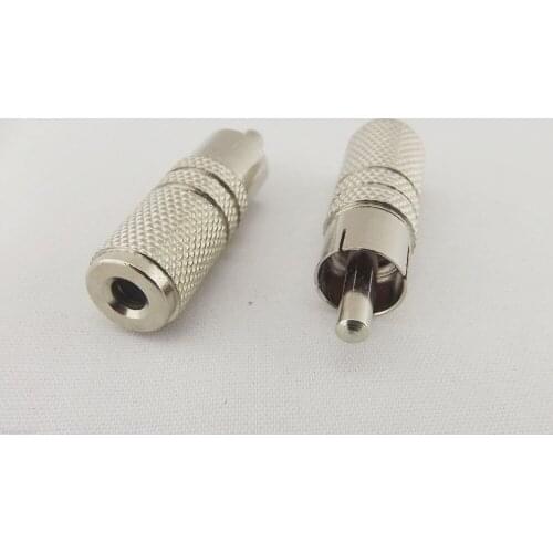 10pcs RCA Male To Audio AV 3.5mm 1/8" Female Stereo TRS Adapter Nikel Plated