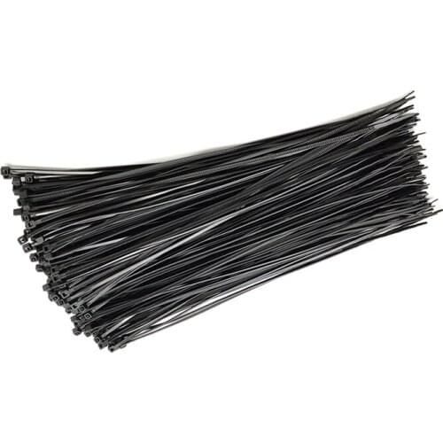 100Pcs Black Fasten Cable Wire Cable Zip Ties Self-adhesive Reusable Cord Tidy PC TV Organizer