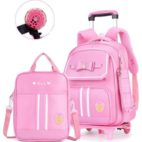 2021 Waterproof Children Rolling backpack With 2 Wheels school Wheeled backpack for girls Trolley Bag On wheels mochila escolar