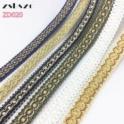 Hot sale 5m/lot Width 18mm gold white green polyester trim knit ribbon lace trim with edge new lace ribbon free shipping ZD020