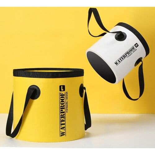 9L/20L PVC Portable Fishing Travel Bucket Outdoor Foldable Waterproof Storage Bag Water Container Storage Carrier Bag XA718Y