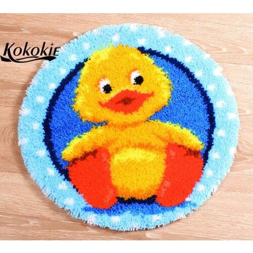 Handmade accessories duck printing carpet latch hook kit rug handwerken knooppakket carpet embroidery crocheting tapestry kits