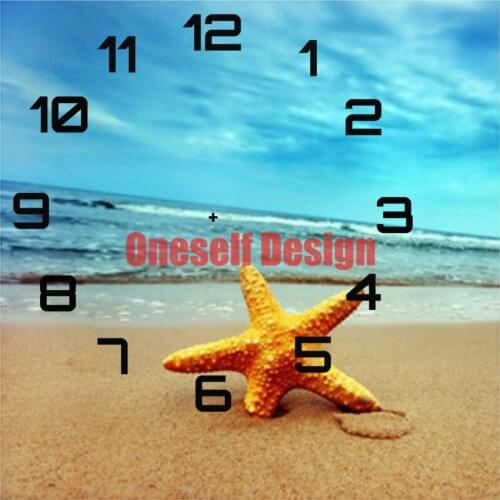 Diamond mosaic sale with clock beach diamond embroidery sale diamond painting dog clock diy frame decoration home diamond mosaic