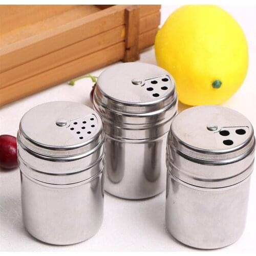 Stainless Steel Seasoning Shaker Jars for Spices Rotatable Spice Organizer Seasoning Bottle Spice Shaker Kitchen Supplies