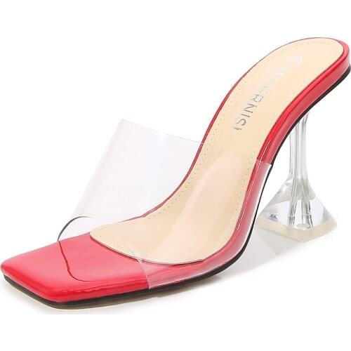 Broad head Wealth Womon Sandals 9cm Strange Style Slippers Transparencies zapatos mujer Casual Fashion sandalias Plus:35-45 46