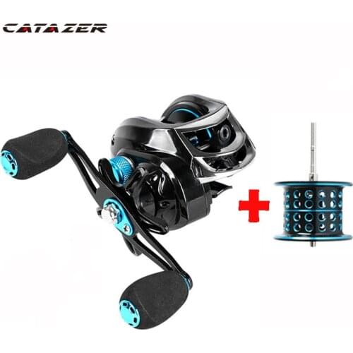 Catazer Fishing Reel Water Drop Wheel Fishing Wheel Magnetic Brake Double Wire Cup Micro-drop Wheel Metal Wire Wheel EVA Handle