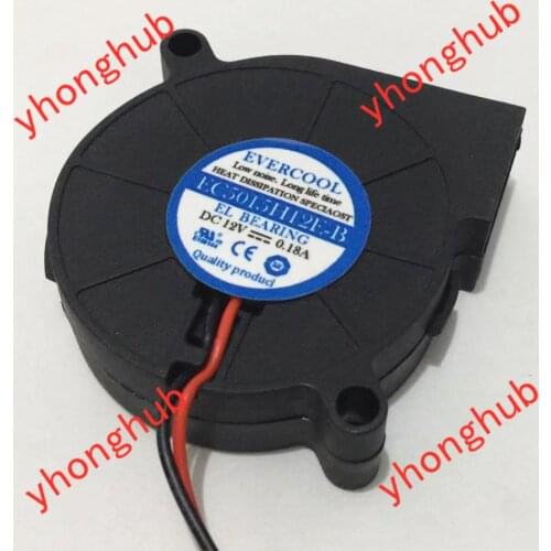EVERFLOW EC5015H12E-B DC 12V 0.18A 2-wire Server Cooling Fan