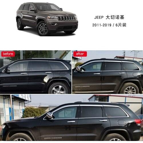 Chrome door visor side window deflector shade sun rain shield silver trips eaves for Jeep Grand Cherokee