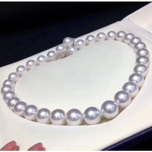 Fine Jewelry 1030 Natural Fresh Water 11-10mm White Peals Necklaces for Women Fine Pearls Necklaces