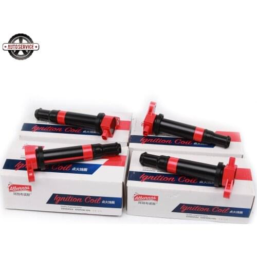4Pcs 27301-26640 Red Ignition Coils For Hyundai Acccent Kia Rio Kia Rio5 L4 1.6L 2006-2011 5C1586 178-8290 E999 52-1841 IC579