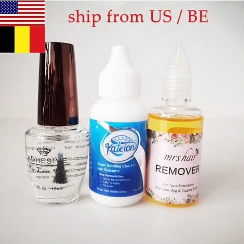 38ml Lace Wig Glue bond hold glue waterproof With 30ml Remover For Lace Wig bond hold hair glue Invisible Adhesive wig hair glue