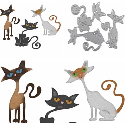 Cartoon Cat Die Cuts For Card Making Cartoon Cat Metal Cutting Dies Stencils Decoration New 2019