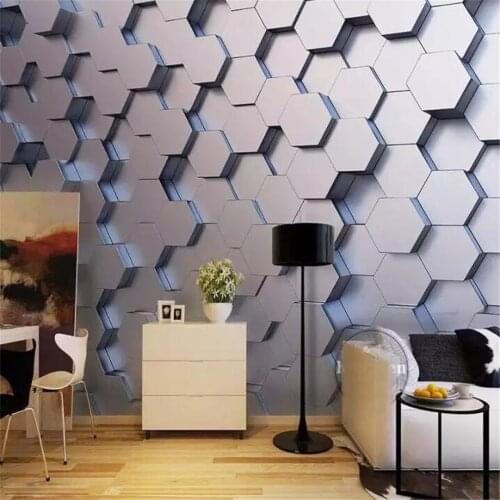 Beibehang papel de parede Customized modern new abstract space bedroom decoration painting rhombus background wallpaper