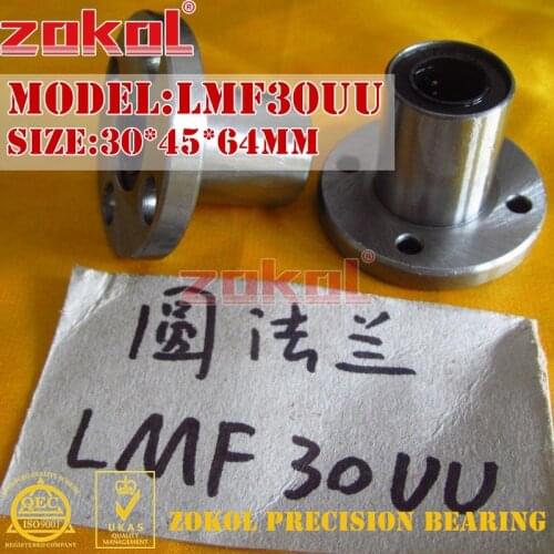 ZOKOL bearing LMF30UU Round flange linear motion bearing 30*45*64mm