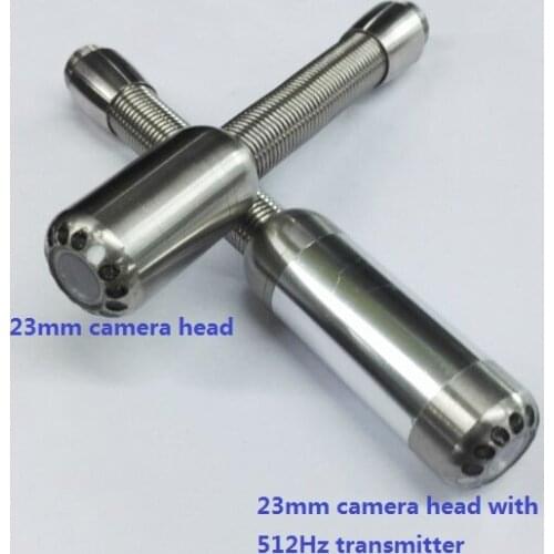 Underground pipe sewer inspection camera head 23mm camera head with 512Hz sonde and skid