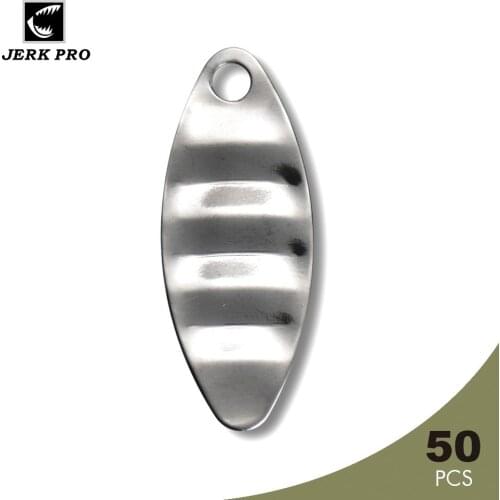 JERK PRO 50PCS Size 3 Nickel Plating Steel Ripple Spinner Blades Fishing Lures Accessories Anglers Tackle Craft