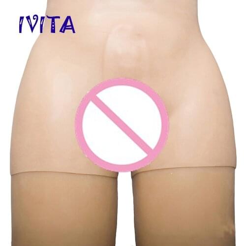 IVITA 550g Silicone Fake Vagina For Crossdresser Shemale Silicone Bodysuit Panty Can Be Inserted and Urinate Sexy Shorts