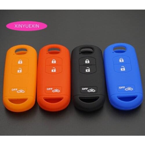 Xinyuexin Silicone Car Key Cover FOB Case For Mazda 2 3 5 6 CX5 CX-5 M2 M3 M5 M6 GT 2015 2016 With 3 Buttons Key Car-styLing
