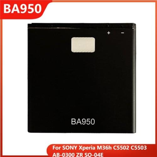 Original Replacement Phone Battery BA950 For SONY Xperia M36h C5502 C5503 AB-0300 ZR SO-04E Rechargable Batteries 2300mAh