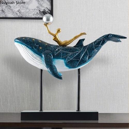 Modern Light Luxury Whale Ornaments Resin Animal Home Desktop Ornaments Creative Crafts Living Room Decoration Accessories