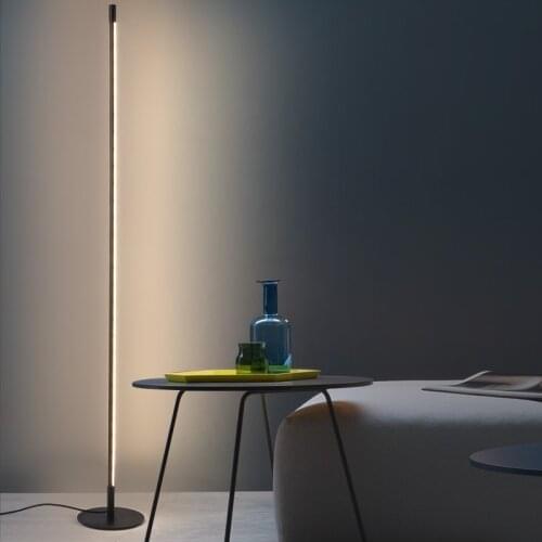 LED floor light dimmable 3000-600K Minimalist LED Floor Lamp Nordic Standing Lamps Living Room Black Aluminum