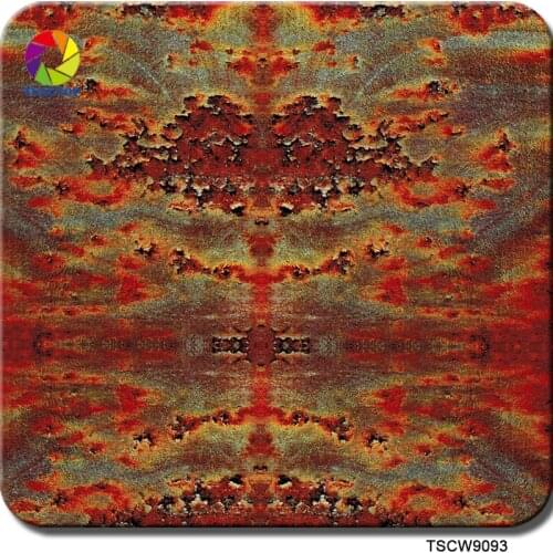TSAUTOP Size 0.5m x 10m rust pattern liquid image water transfer printing film hydrographics 9093