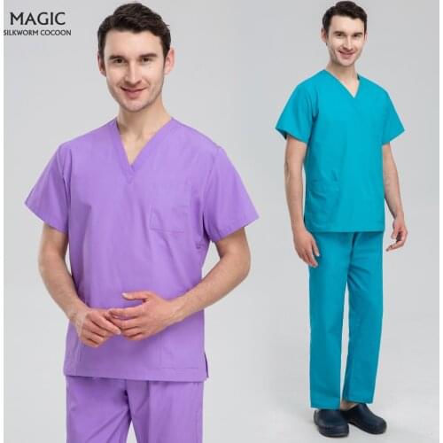 Unisex Lab Pharmacist Workwear Pet Clinic Veterinary Nurse Work Clothing Medical Scrubs Suits Hospital Dentistry Nursing Uniform
