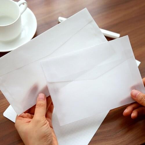 Pack of 10 Classic Translucent Paper Envelope Mini Paper Window Envelope Wedding Invitation Envelope Gift Envelope