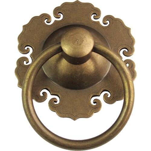 Vintage Brass Handle,Chinese Lion Knob,Furniture Door Pull Handle,Cabinet Drawer Flower Knobs And Handles,European Hardware,1PC