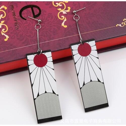 Drop Earrings Anime Acrylic Demon Slayer Kimetsu no Yaiba Blade of Ghost Earings For Women Men Gift Earrings