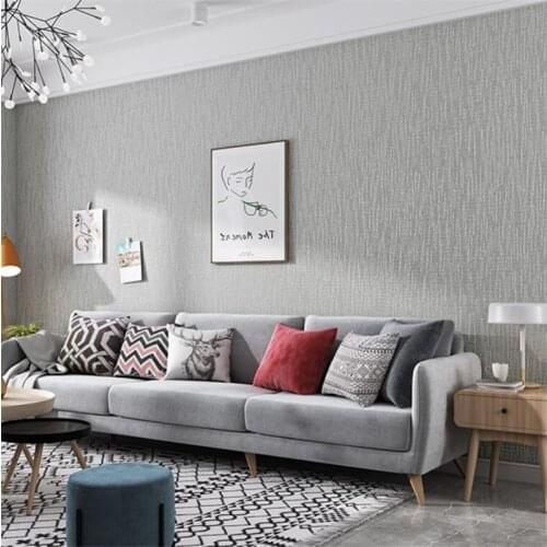 Wellyu Modern minimalist plain solid color gray linen wallpaper Nordic style bedroom living room hotel background wallpaper обои