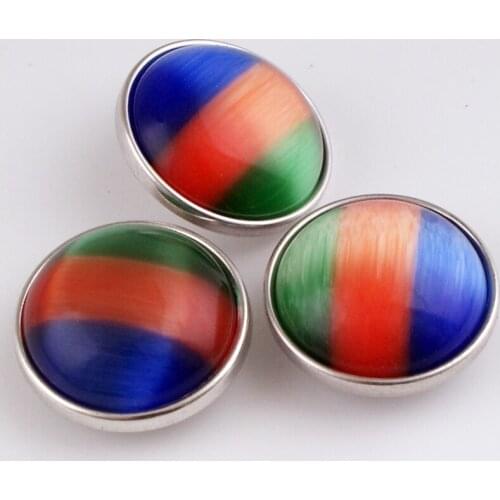 20mm Beautiful Color opal stone snap button jewelry for bracelet ST001