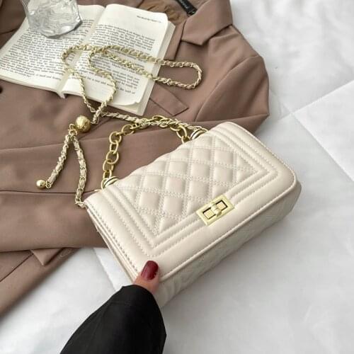 Ladies chain bag fashion messenger bag rhombus ladies bag small handbag small square bag mobile phone bag mini bag female
