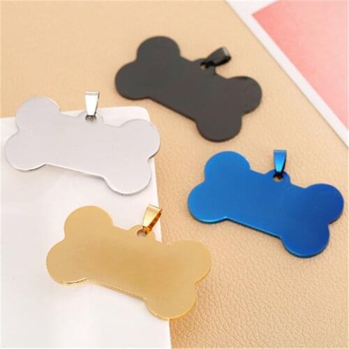Custom Logo Tag Pet Name Blank Metal Engraving Stainless Steel Dog Tag
