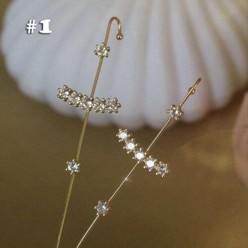 Ear Wrap Crawler Hook Earrings 1Pcs Multiple Styles Geometric Stud Earrings Piercing Earring Street Popular Hip Hop Ear Jewelry