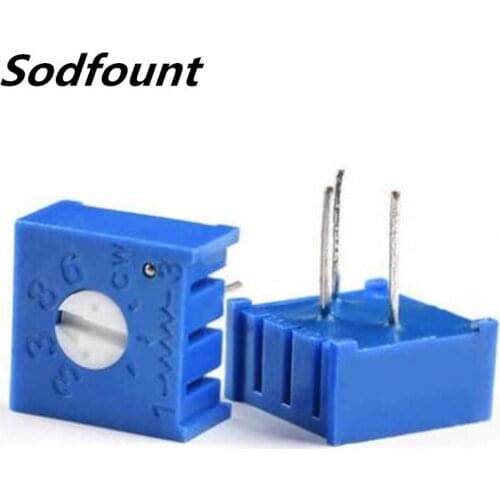10pcs 3386P single-turn precision adjustable potentiometer 1K 2K 5K 10K 20K 50K 100K 200K 500K 1M 101 103